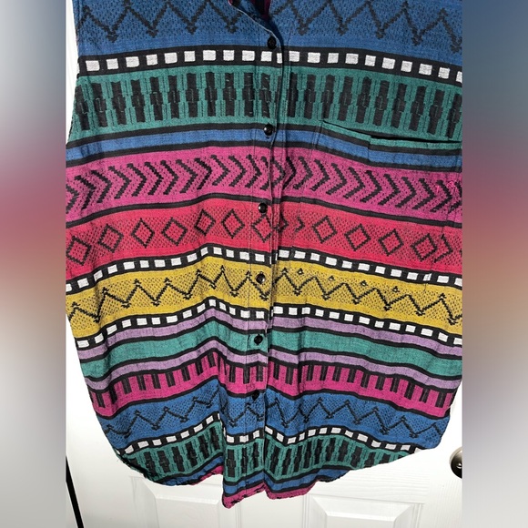 Vintage Women’s Honors Plus Size 20w Sleeveless Multicolor Rare Button Shirt - Picture 2 of 7